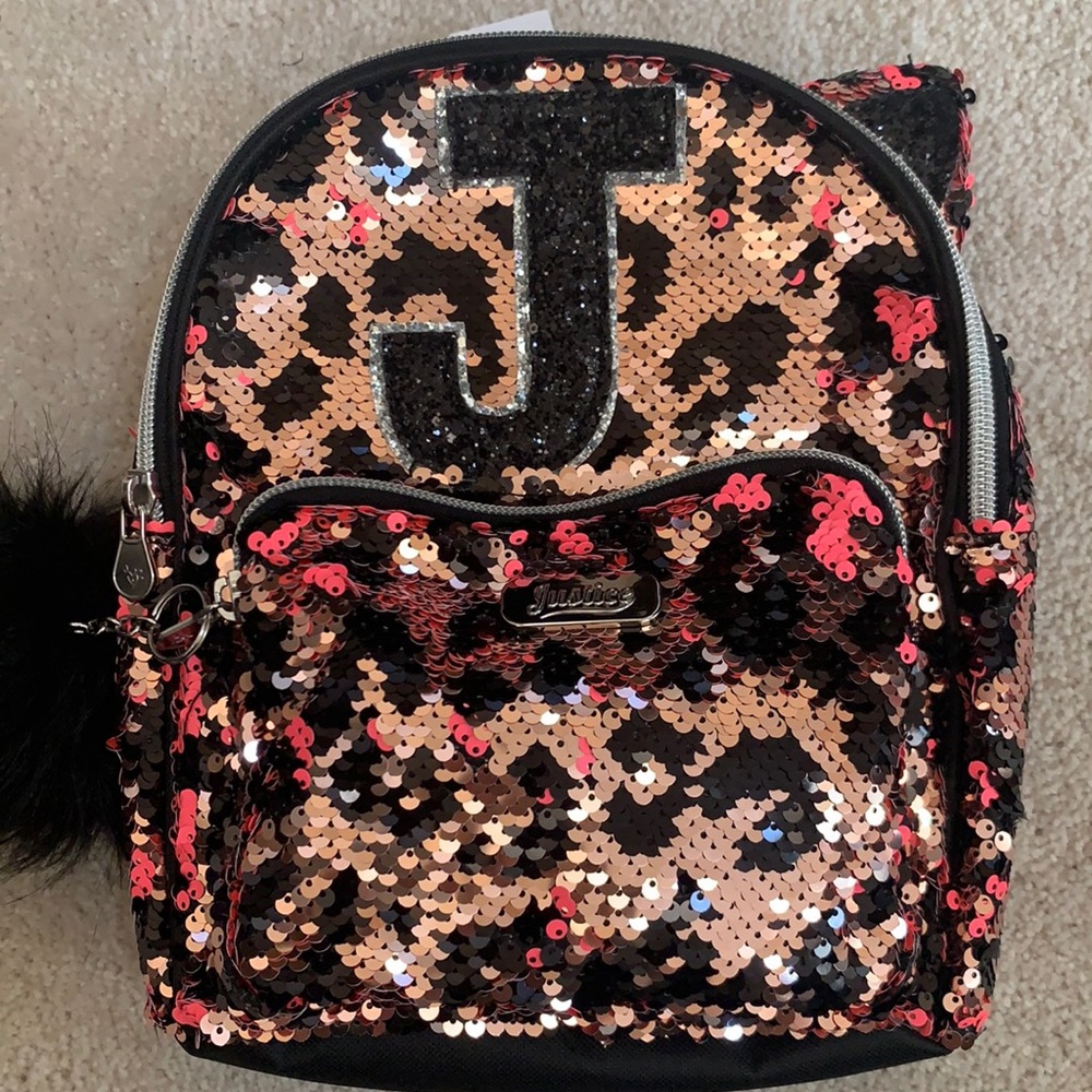 Justice J sequins small girls backpack NWT